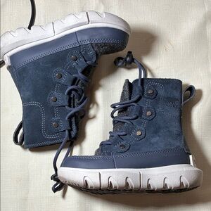 Sorel Kids USA 8 Suede Navy Blue Boots